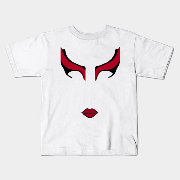 Kyoshi Warrior Makeup Kids T-Shirt by TheAmiablePirateRoberts